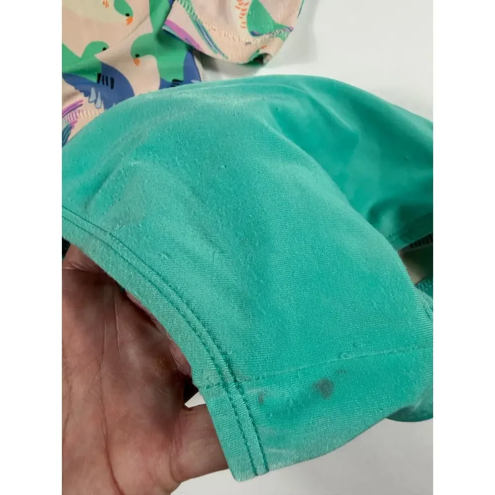 Tea Collection Bird Print Long Sleeve Rash Guard Swim Set Size 3